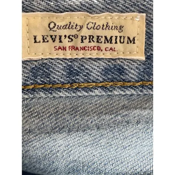 Levi's Baggy Dad Women's Blue High Rise Straight Wide Leg Denim Jeans Pants 31 - Picture 6 of 9